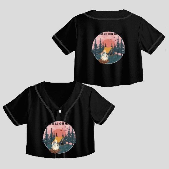 explore all your avenues camping Crop Top Baseball Jerseys