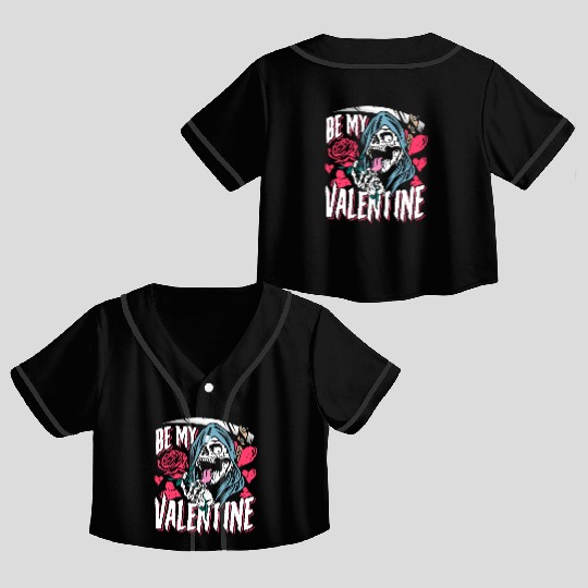 Be my valentine | love feast day Crop Top Baseball Jerseys