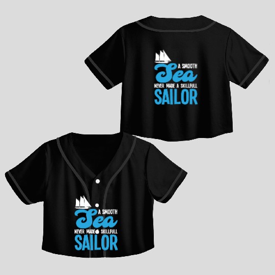 Sailor Sailing Pun Saying Crop Top Baseball Jerseys