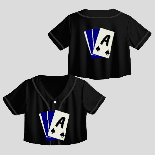 Playing Card Hand, Ace Showing 3 Color Vector Crop Top Baseball Jerseys