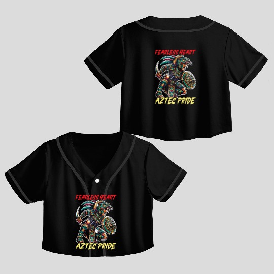 Aztec Jaguar Warrior Aztec Culture Indigenous Crop Top Baseball Jerseys
