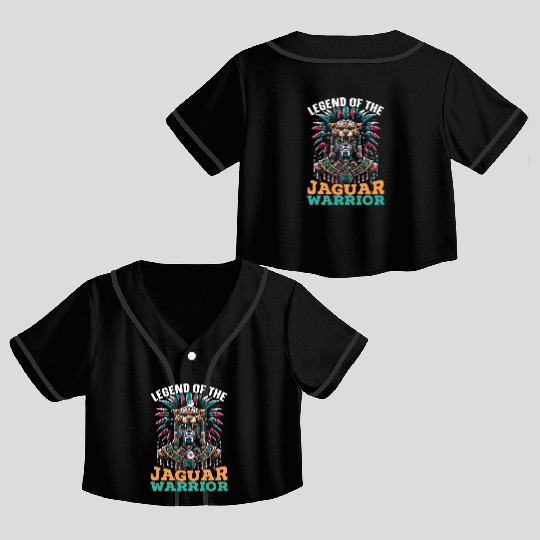 Aztec Jaguar Warrior Aztec Culture Indigenous Crop Top Baseball Jerseys