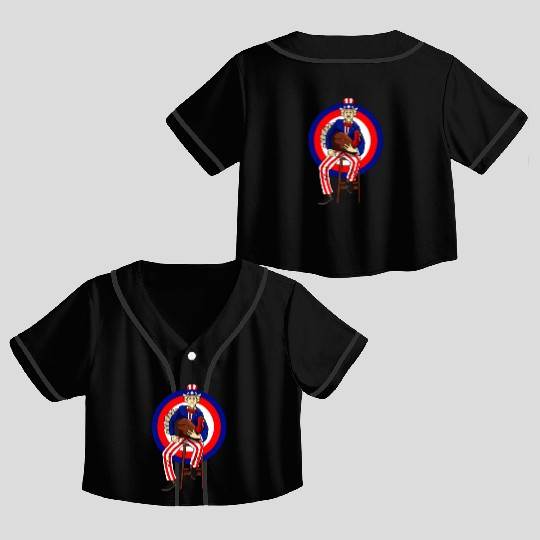 old american turkey lover thanksgiving Crop Top Baseball Jerseys