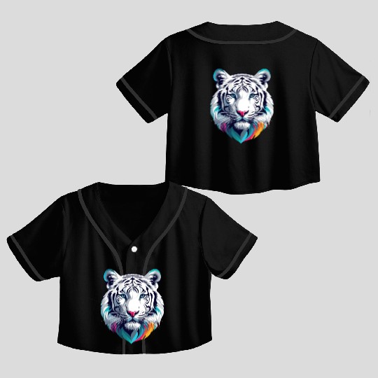 Bengal White Tiger Crop Top Baseball Jerseys