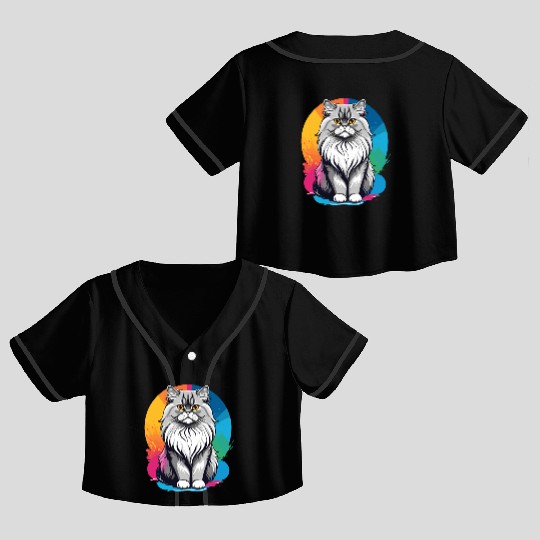 Persian Cat Crop Top Baseball Jerseys