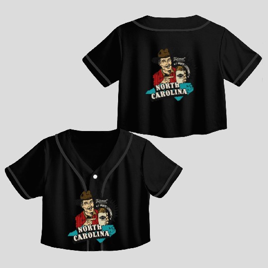Vintage Raleigh NC Moonshine Crop Top Baseball Jerseys