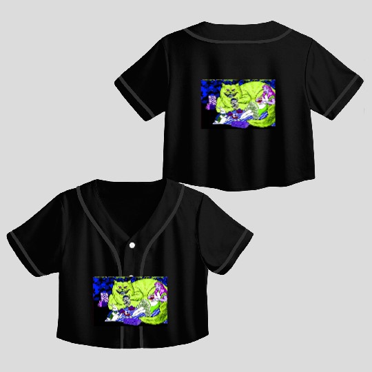 Alice in Picnic land Black (Light Version) Crop Top Baseball Jerseys
