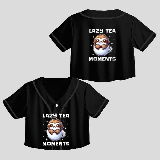 Lazy Tea Moments Crop Top Baseball Jerseys