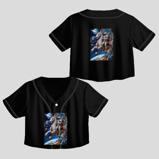 A powerful fantasy extraterrestrial warrior Crop Top Baseball Jerseys