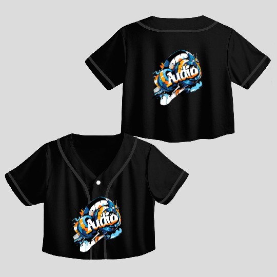 Audio Graffiti Music Lover DJ Hip Hop Culture Crop Top Baseball Jerseys