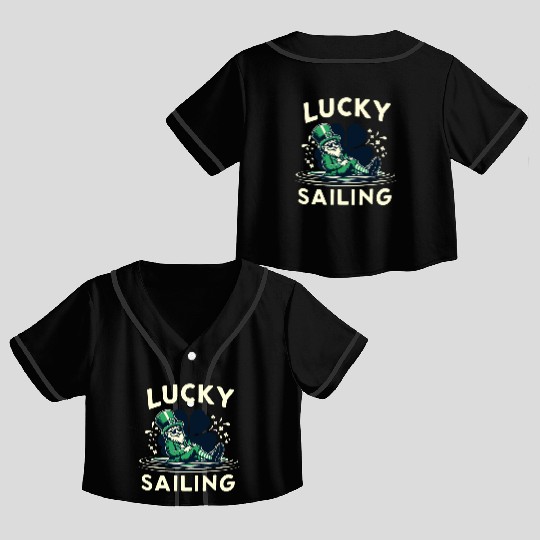 Lucky Sailing Funny St Patrick's Clover Cruises Crop Top Baseball Jerseys