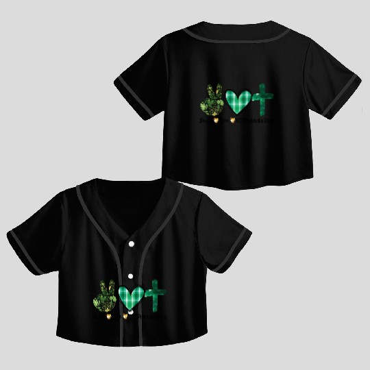 Peace, Love, and Irish Vibes: St. Patrick's Day Crop Top Baseball Jerseys