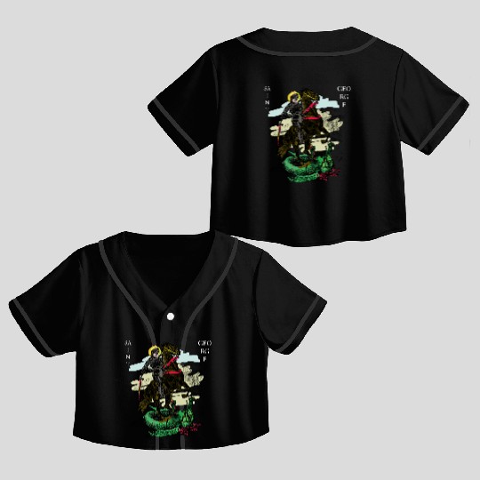 St George and the Dragon Crop Top Baseball Jerseys