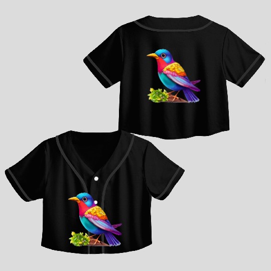 color bird animal Crop Top Baseball Jerseys