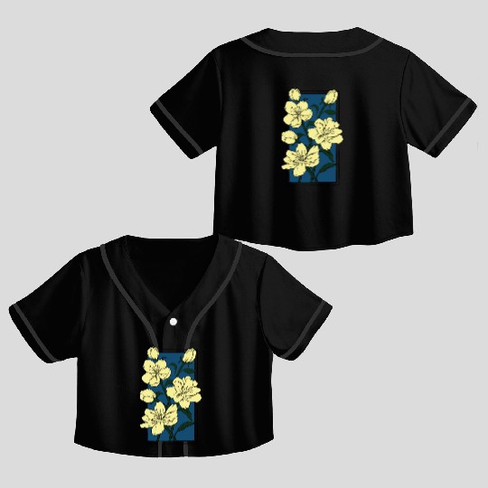 Flower Pattern floral Crop Top Baseball Jerseys