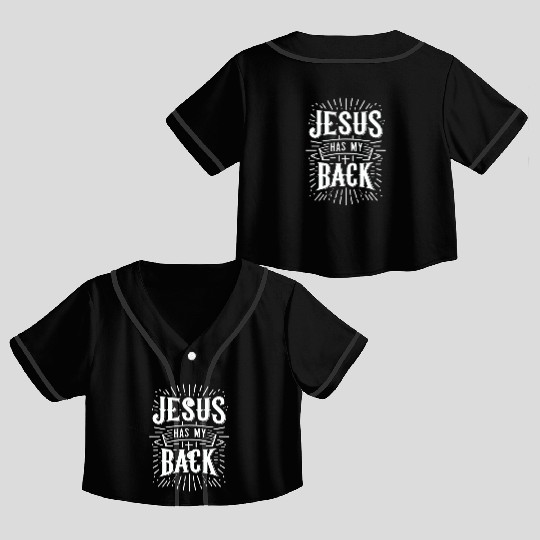 Jesus Has My Back 31 Crop Top Baseball Jerseys