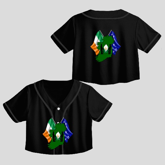 Irish Easter Lily - Designed in Ireland Crop Top Baseball Jerseys