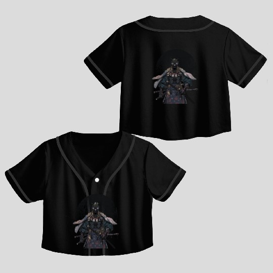 Anime Panther Warrior Samurai katana Crop Top Baseball Jerseys