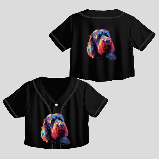 Colorful Russian Black Terrier Crop Top Baseball Jerseys