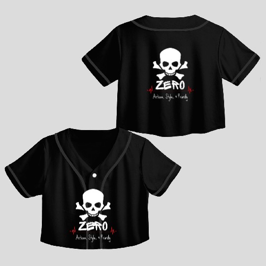 ZERO SKATEBOARD Crop Top Baseball Jerseys