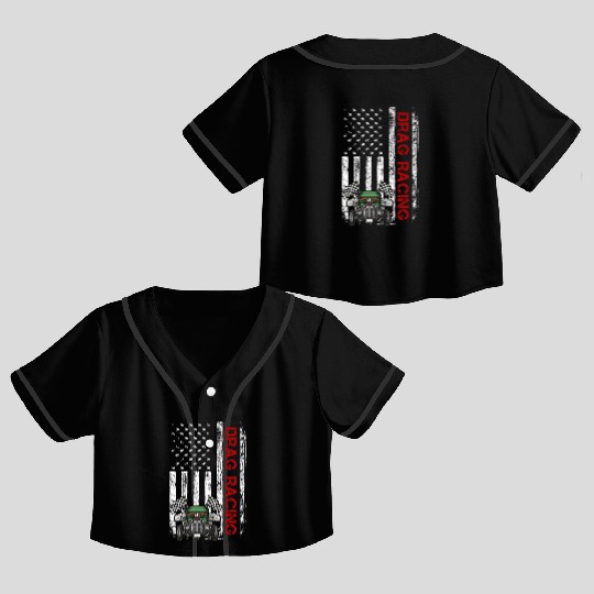 Cool Drag Racing Design For Men Women Drag Race Crop Top Baseball Jerseys