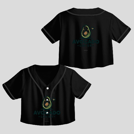 heerful Avocado Heart Embrace Crop Top Baseball Jerseys