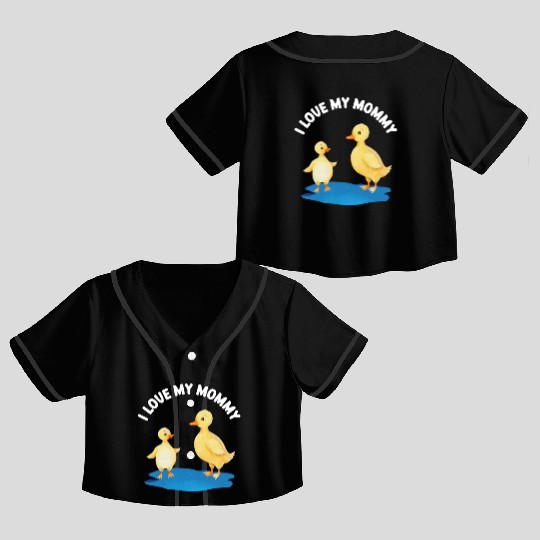 Duck And Duckling Mother's Day For Kids And Adults Crop Top Baseball Jerseys