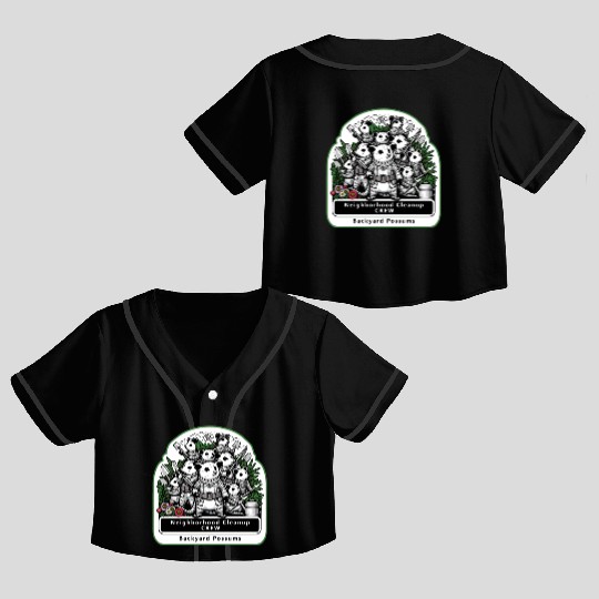 Backyard Possums Cleanup Crew Eco Warriors Crop Top Baseball Jerseys