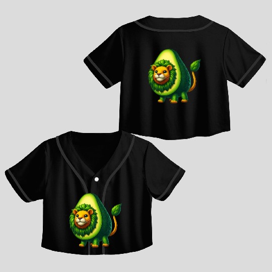Avocado Lion Crop Top Baseball Jerseys