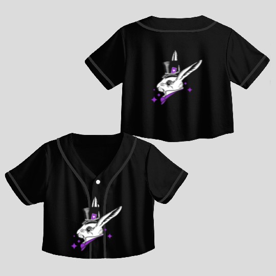 white rabbit head with top hat Crop Top Baseball Jerseys