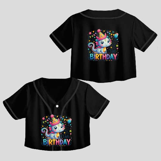 Its My Birthday Sweet Birthday Dragon Crop Top Baseball Jerseys