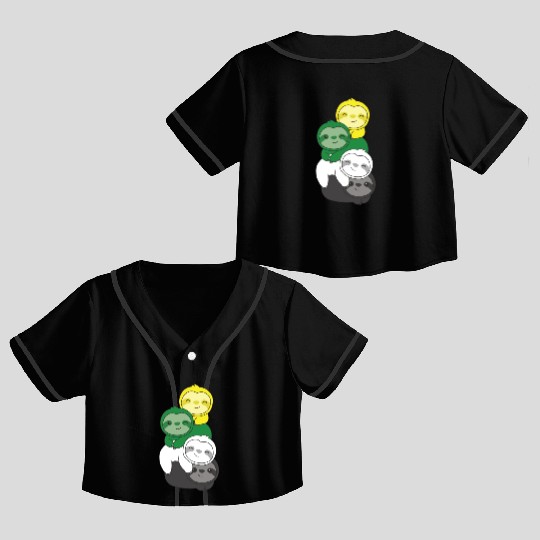 Skoliosexual Flag Pride Lgbtq Cute Sloth Crop Top Baseball Jerseys