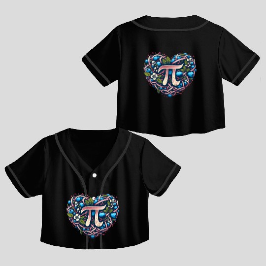 Blueberry Pi Day Crop Top Baseball Jerseys
