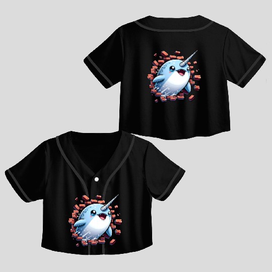 Narwhal Surprise Crop Top Baseball Jerseys