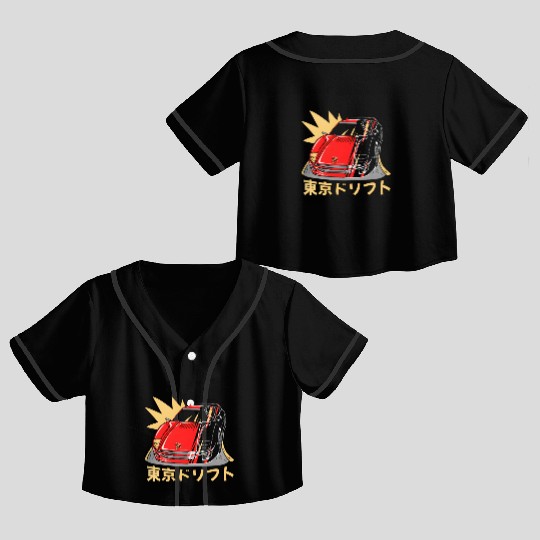 japanese sports car jdm anime Crop Top Baseball Jerseys