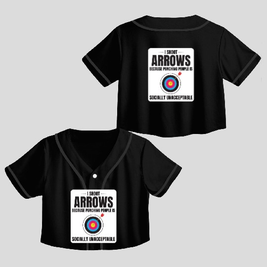 Archery Targets Archer Bullseye Shooting Sport Crop Top Baseball Jerseys