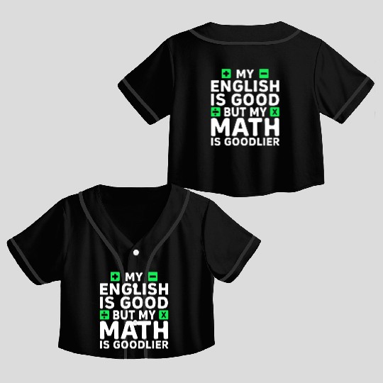 Funny Math Teacher Mathematician Crop Top Baseball Jerseys
