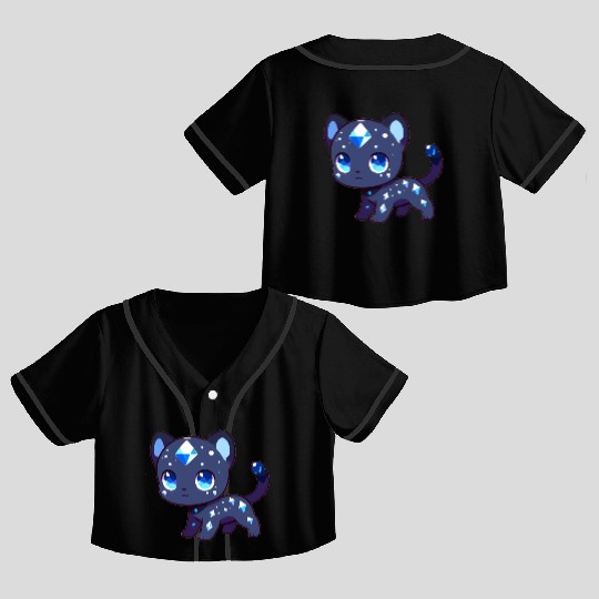 Sapphire Panther Crop Top Baseball Jerseys