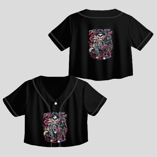 Skeleton band Crop Top Baseball Jerseys