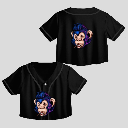 Monkey Hawk Crop Top Baseball Jerseys