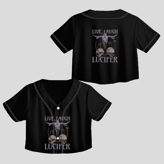Live Love Lucifer Goth Festival Death Metal Crop Top Baseball Jerseys