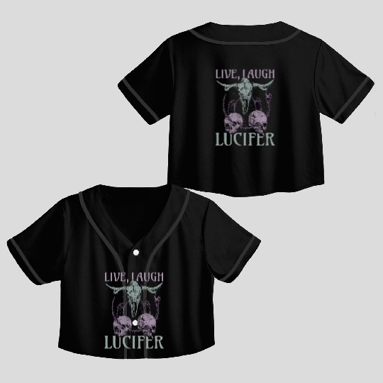 Live Love Lucifer Goth Festival Death Metal Crop Top Baseball Jerseys
