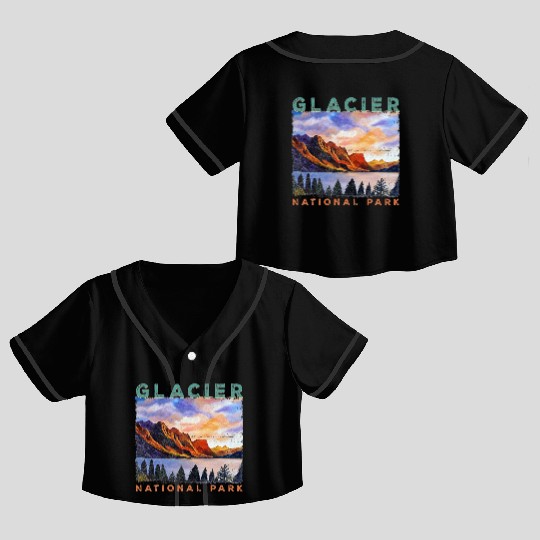Glacier National Park US Montana parks Crop Top Baseball Jerseys