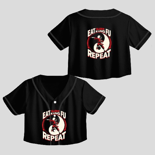Kung Fu Chinese Kung Fu Asian Kung Fu Self defense Crop Top Baseball Jerseys
