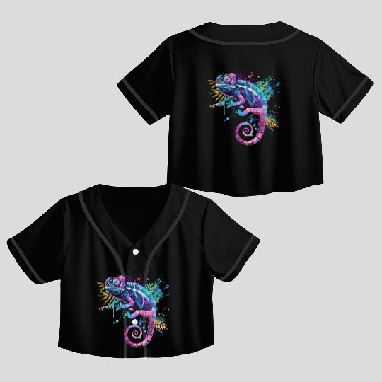 Chameleonaire A Rich Lizard for Lizard Pet Lover Crop Top Baseball Jerseys
