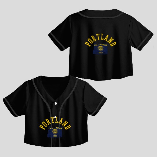 Portland Patriot American Flag Design Crop Top Baseball Jerseys