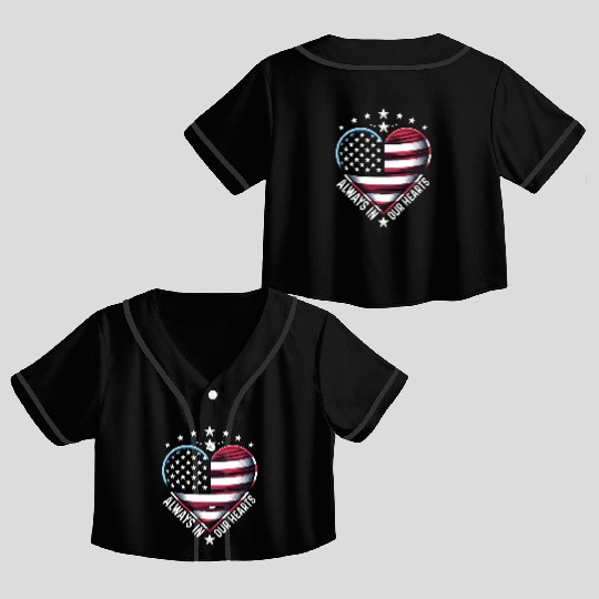 memorial day Always in Our Hearts Crop Top Baseball Jerseys