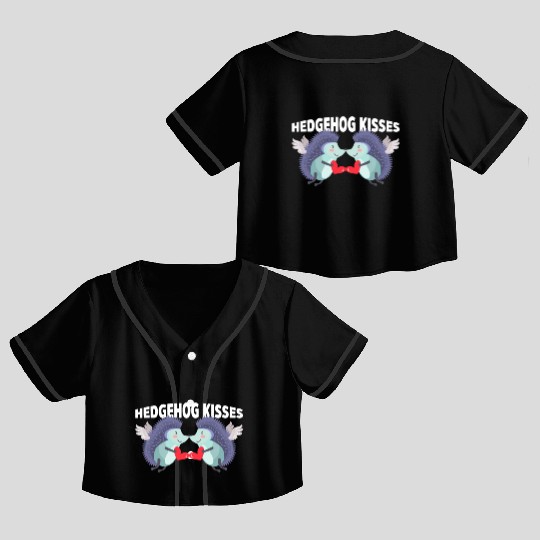Hedgehog Kisses Funny Two Hedgehog Lover Partner Crop Top Baseball Jerseys