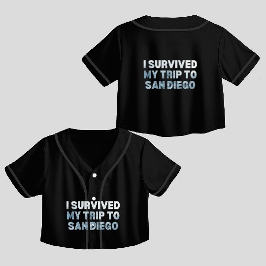 My Trip Traveler Vacation San Diego Crop Top Baseball Jerseys