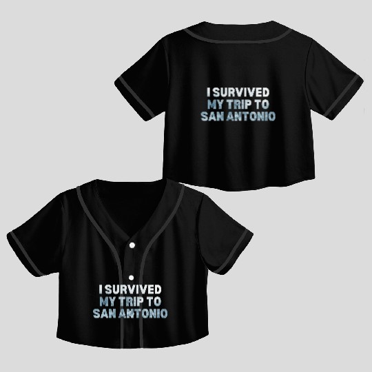 My Trip Traveler Vacation San Antonio Crop Top Baseball Jerseys